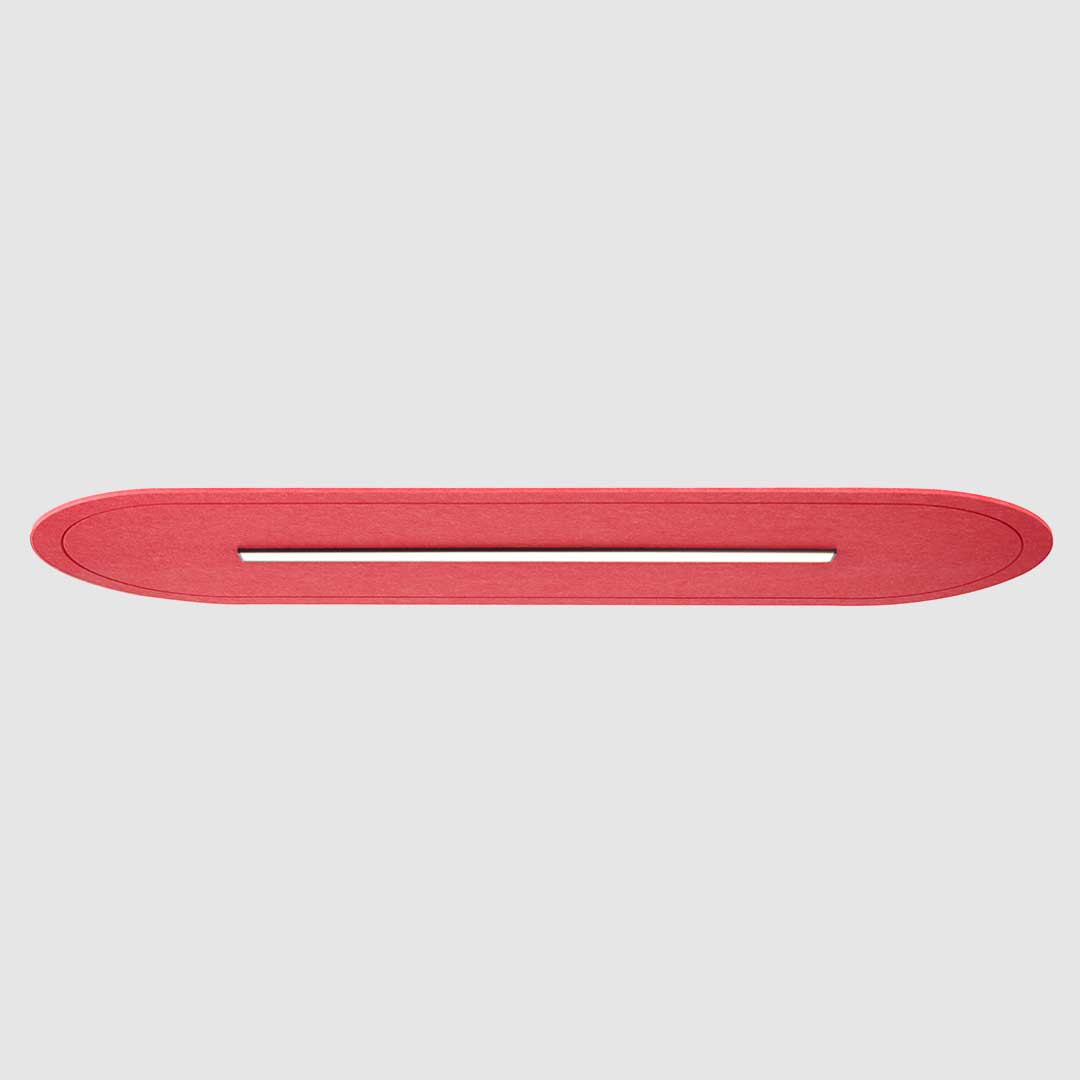 Red Acoustic light on a light grey background.