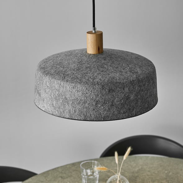 Cadence Wood Detail Felt Acoustic Pendant Light