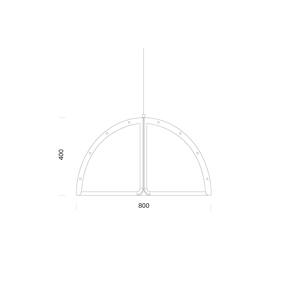 Measured drawing for Crescendo acoustic ceiling light.