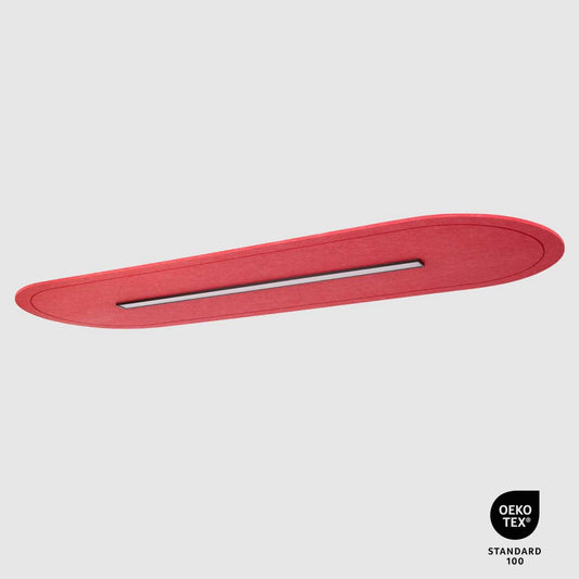 Largo Suspended Long Oval Acoustic Raft With Linear Light